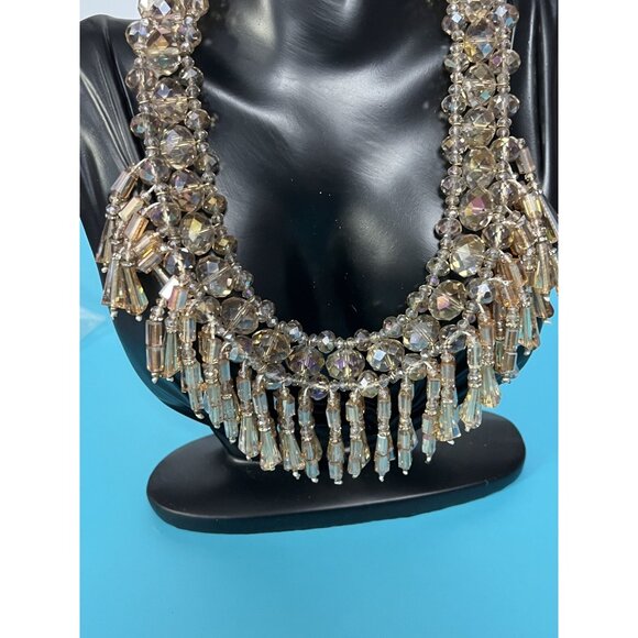 Aldo Multi-Layered Statement Necklace With Beaded Fringe Design - Picture 5 of 10